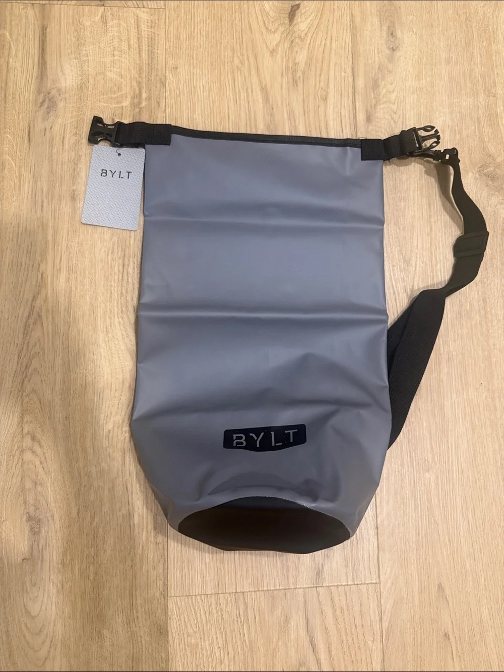 Gray Roll-Top Waterproof Sling Bag for Men